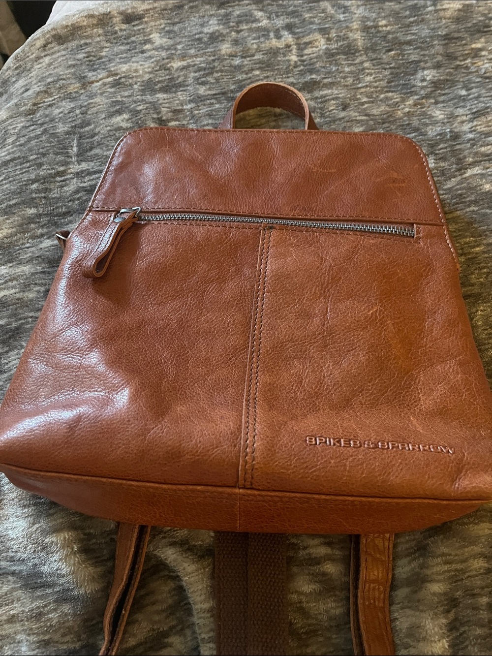 SPIKE&SPARROW Leather Backpack / shoulder bag WYOMING BRANDY COGNAC - EUC